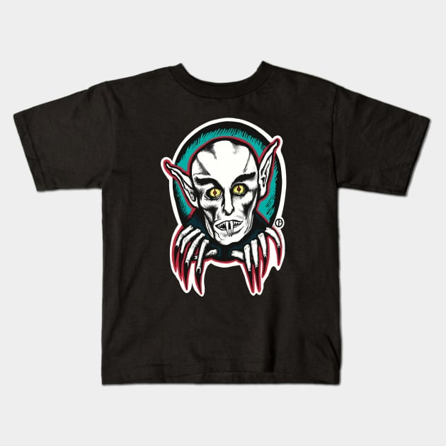 Nosferatu Vampire Kids T-Shirt by Art from the Blue Room